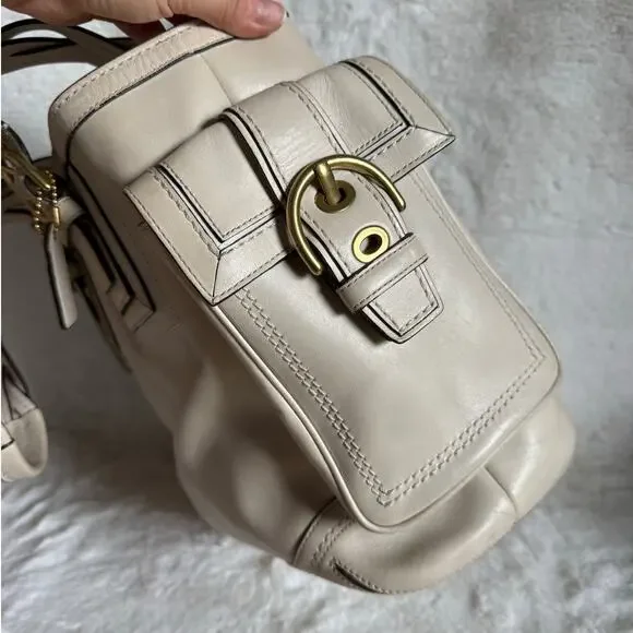 Coach SOHO Cream Leather LG Pocket Tote Bag Satchel 10049 - Picture 4 of 8